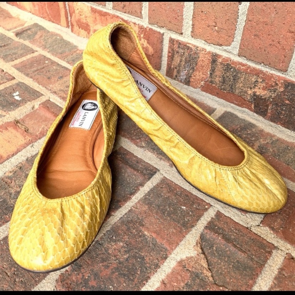 Lanvin Snakeskin Ballet Flats